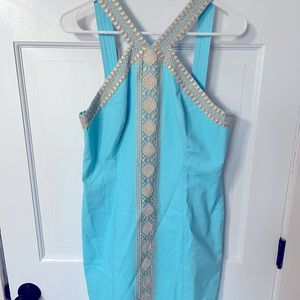 Blue and gold Lilly Pulitzer shift dress